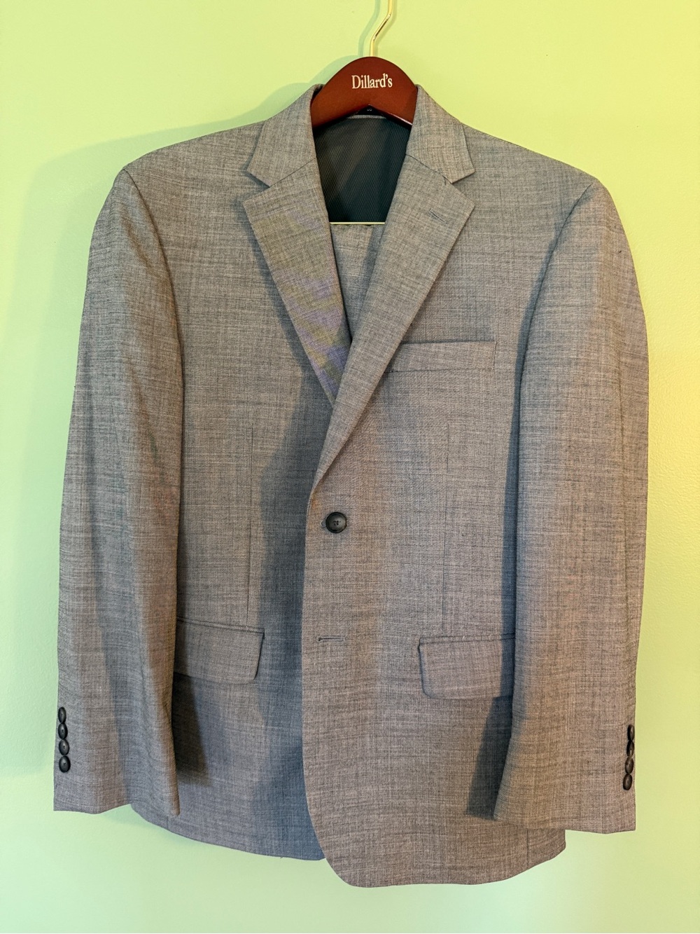 Light Gray Men's Single-Breasted Suit Jacket and Pants